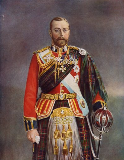 Rey Jorge como Coronel de los Cameron Highlanders de English School